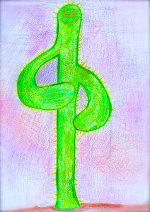 Artist rendering of the mythical Snuggly Cactus from the fabled Friendly Desert. (Drawing: PaC)