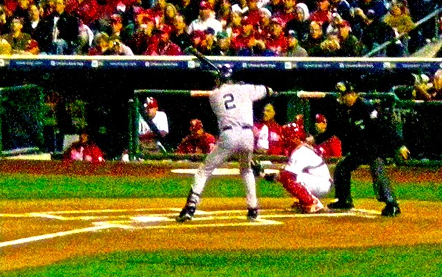 MR. NOVEMBER COMES TO PHILADELPHIA: Derek Jeter bats against the Phillies in Game 4 of the 2009 World Series ; Philadelphia, PA - Nov. 1, 2009 (Photo: PaC)